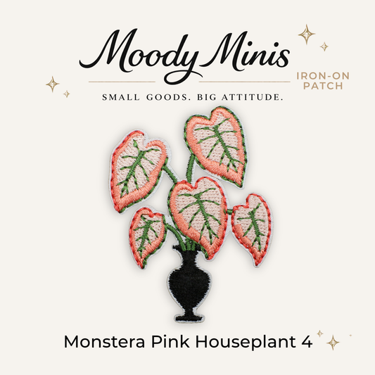 Monstera Pink Houseplant 4 Embroidered Patch