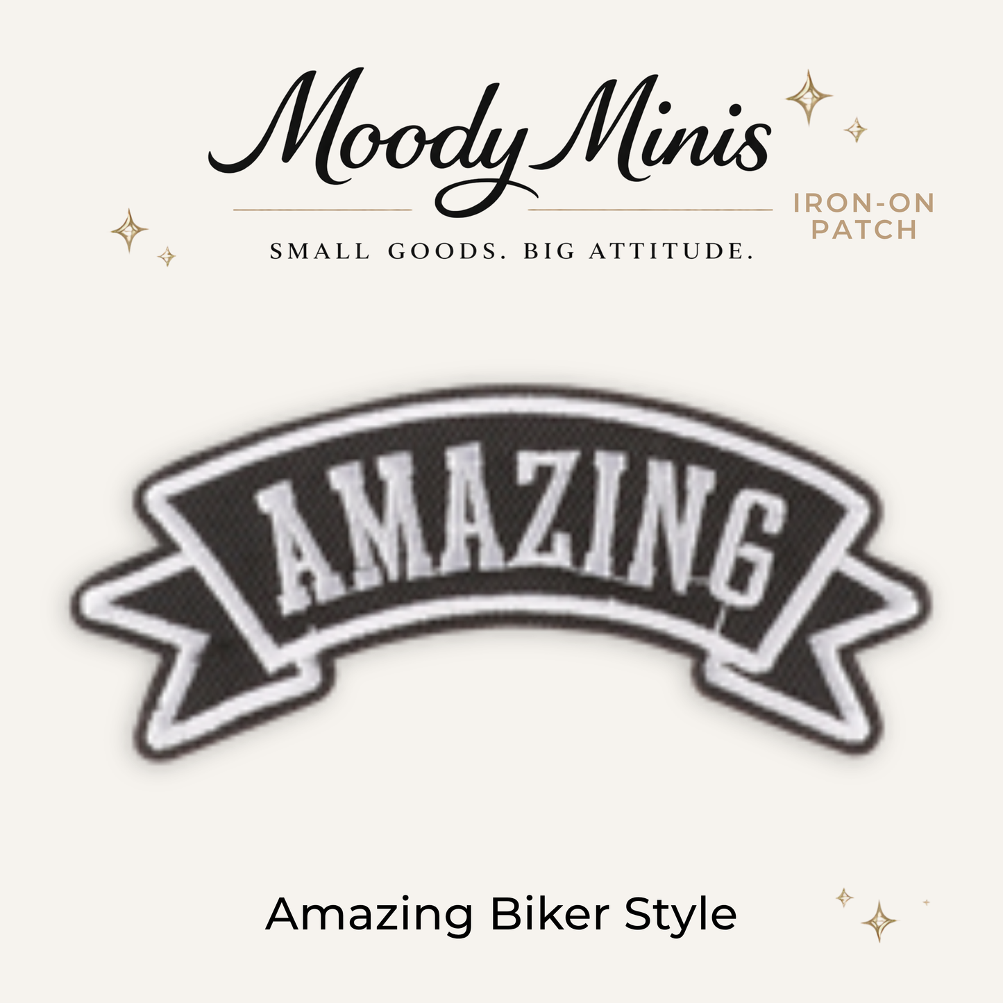 Amazing Biker Label Embroidered Patch- RTS