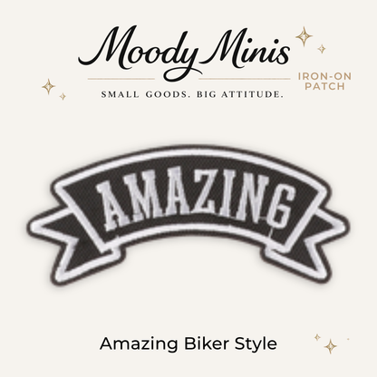 Amazing Biker Label Embroidered Patch- RTS