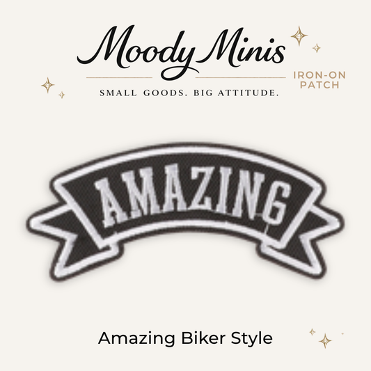Amazing Biker Label Embroidered Patch- RTS