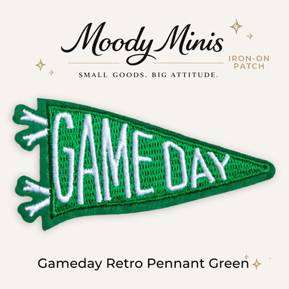 Gameday Retro Pennant Green Embroidered Patch