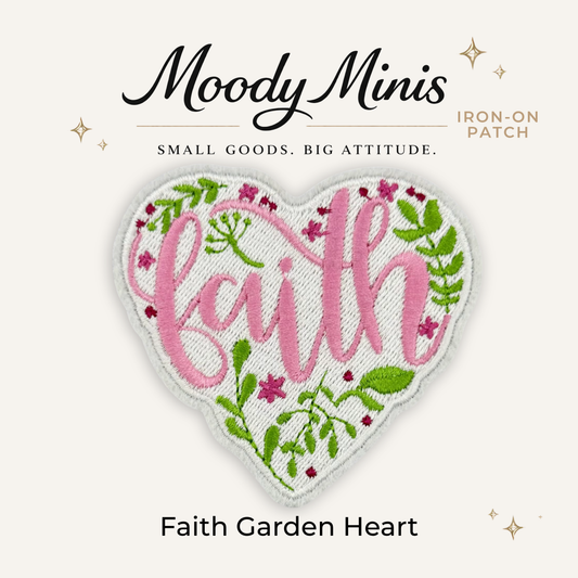 Faith Garden Heart Embroidered Patch