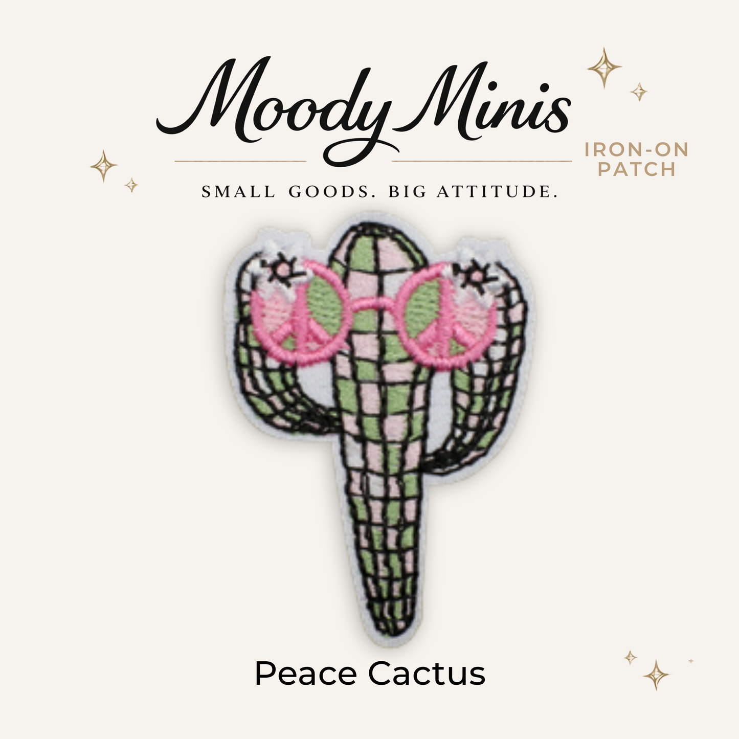 Peace Cactus Embroidered Patch- RTS