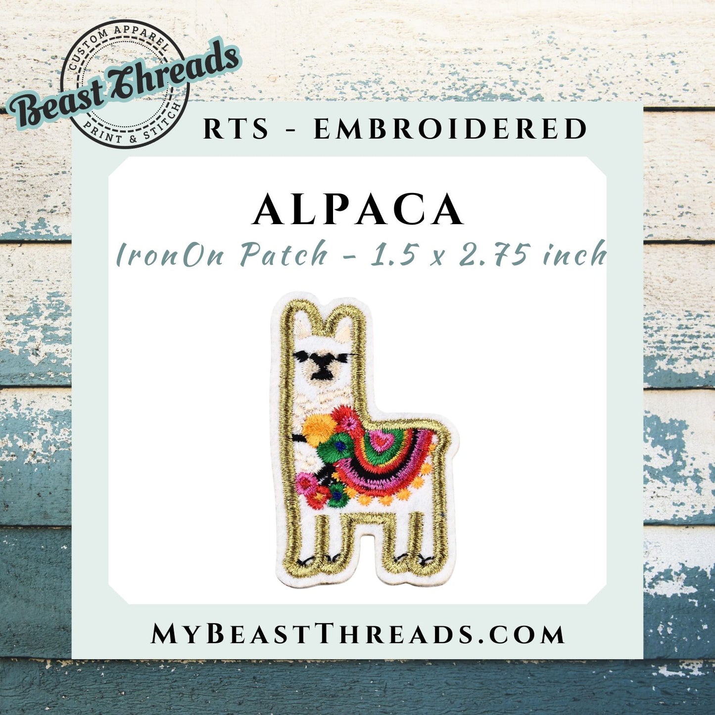 Alpaca Embroidered Patch - RTS