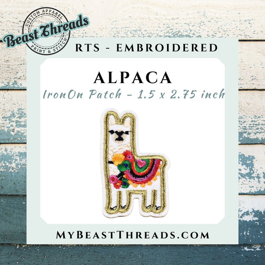 Alpaca Embroidered Patch - RTS