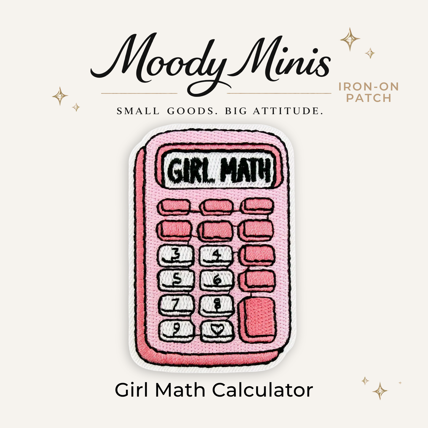 Girl Math Calculator Embroidered Patch