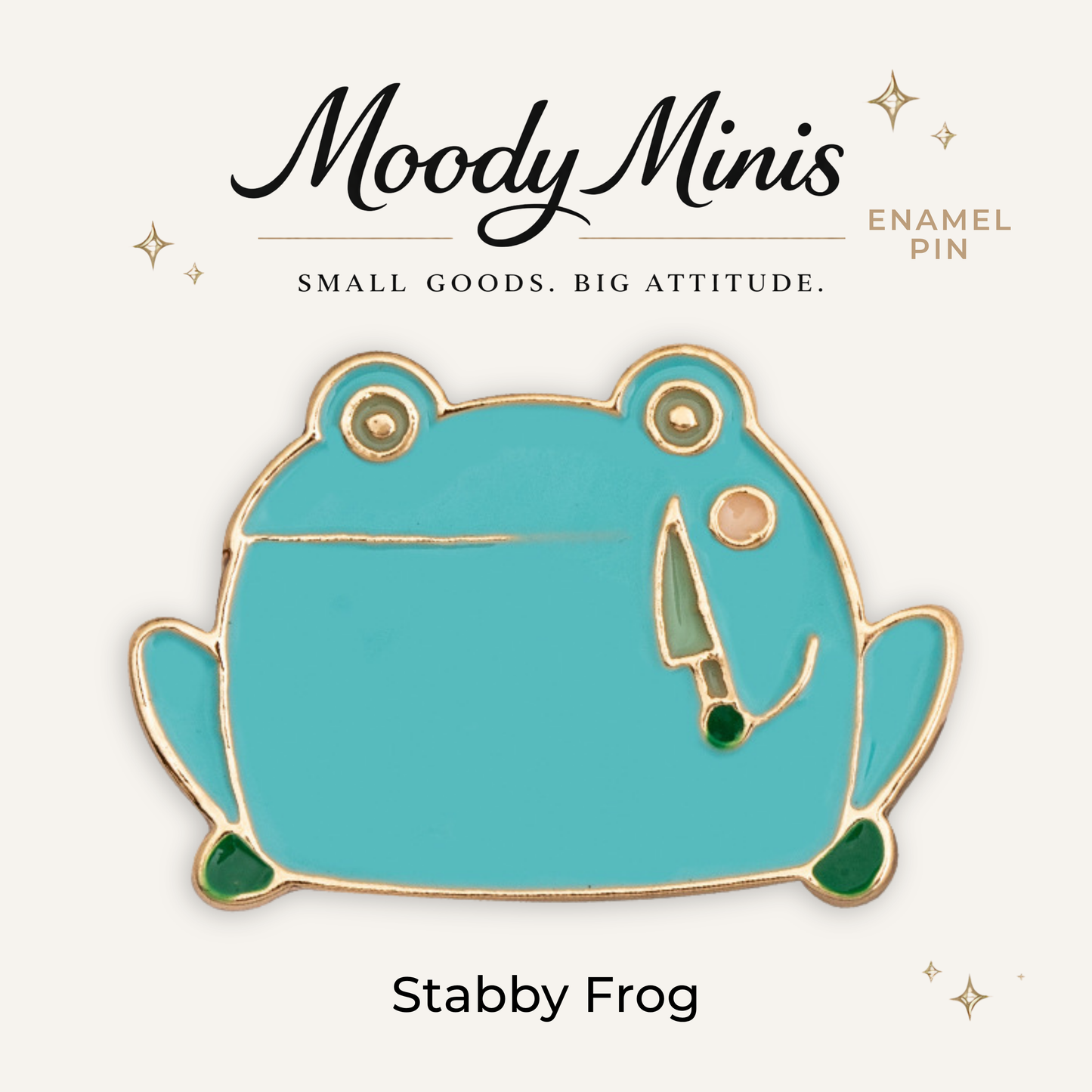 Stabby Frog Enamel Pin