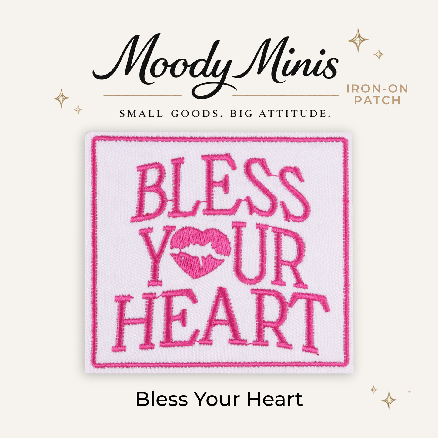Bless Your Heart Embroidered Patch