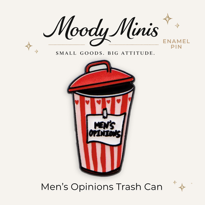 Men's Opinions Trash Can Enamel Pin