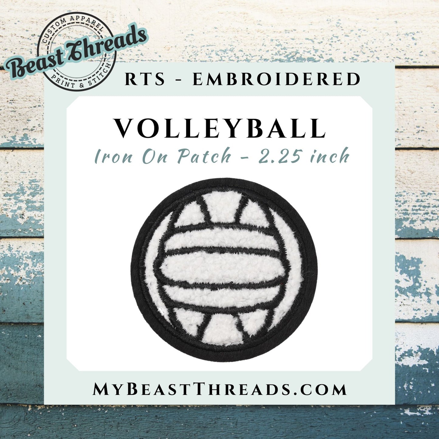 Volleyball Embroidered Patch - RTS