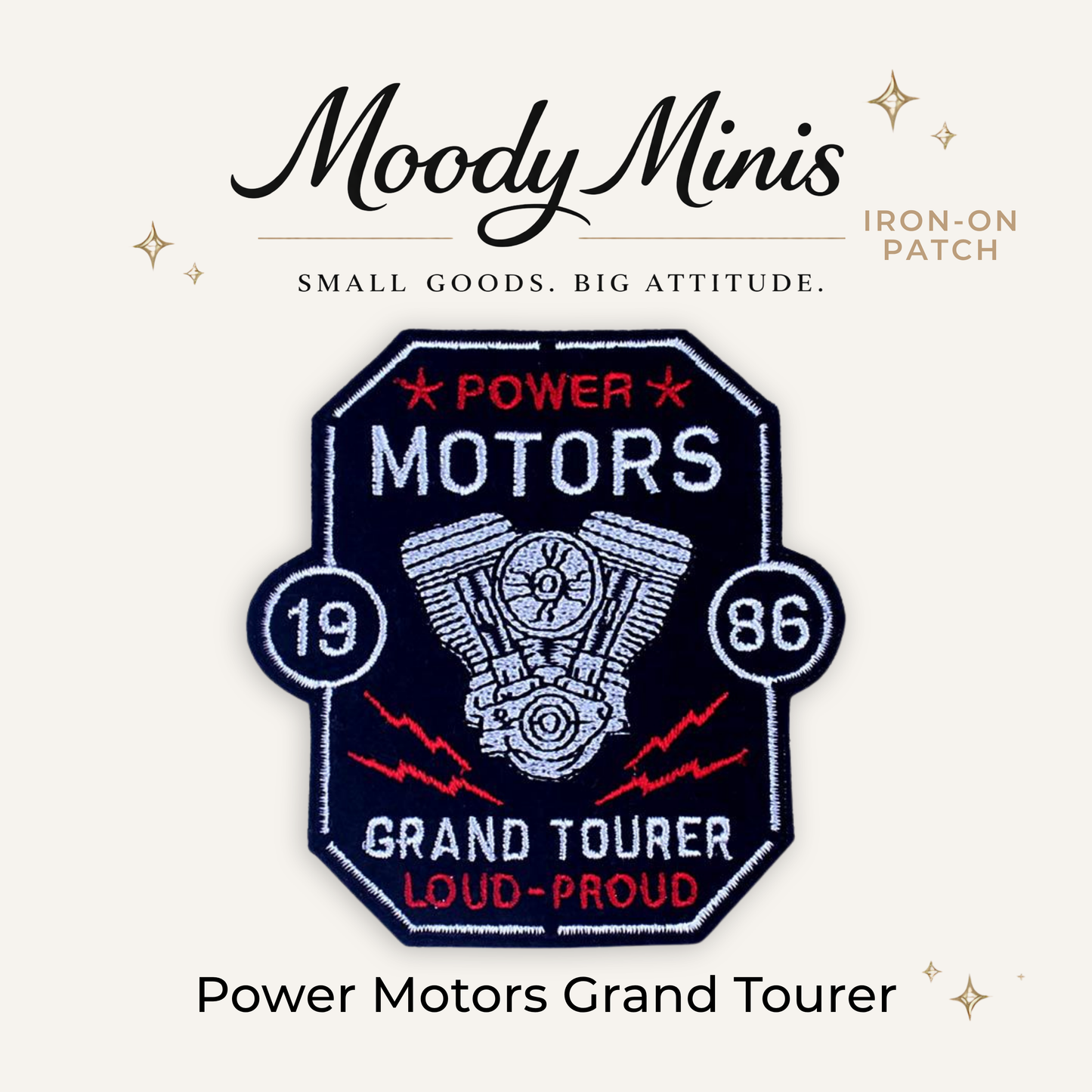 Power Motors Grand Tourer Biker Embroidered Patch