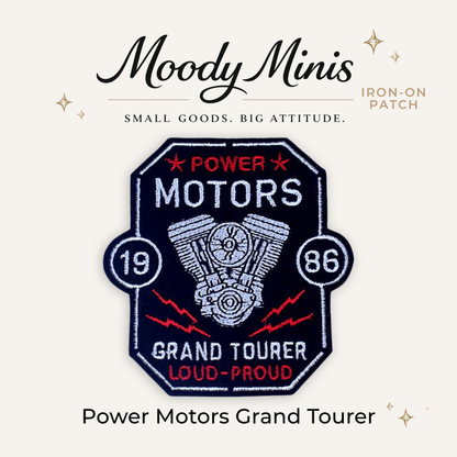 Power Motors Grand Tourer Biker Embroidered Patch