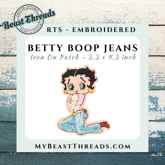 Betty Boop Jeans Embroidered Patch- RTS