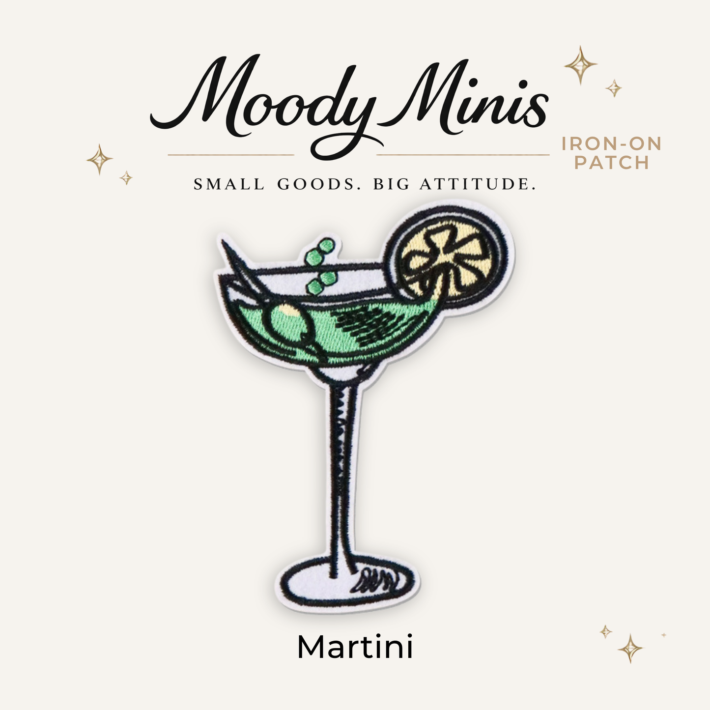 Martini Embroidered Patch