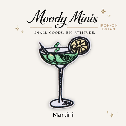 Martini Embroidered Patch
