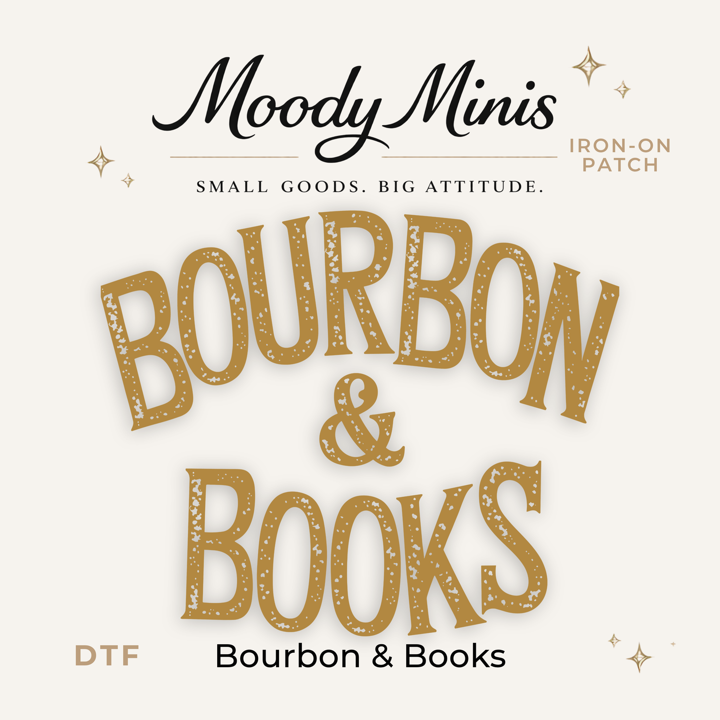 Bourbon & Books DTF Patch - RTS/MTO