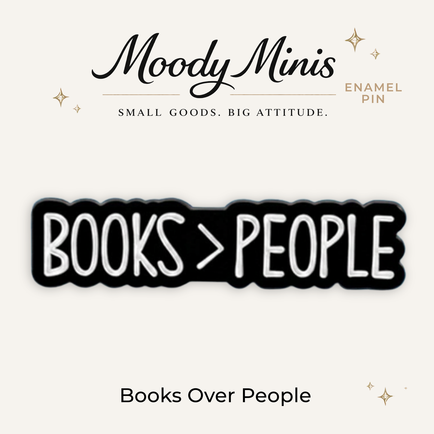 Books Over People Enamel Pin