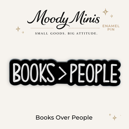 Books Over People Enamel Pin