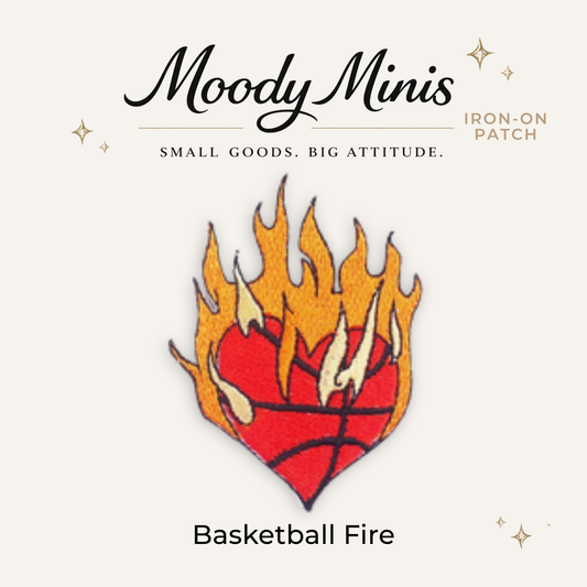 Basketball Fire Embroidered Patch- RTS