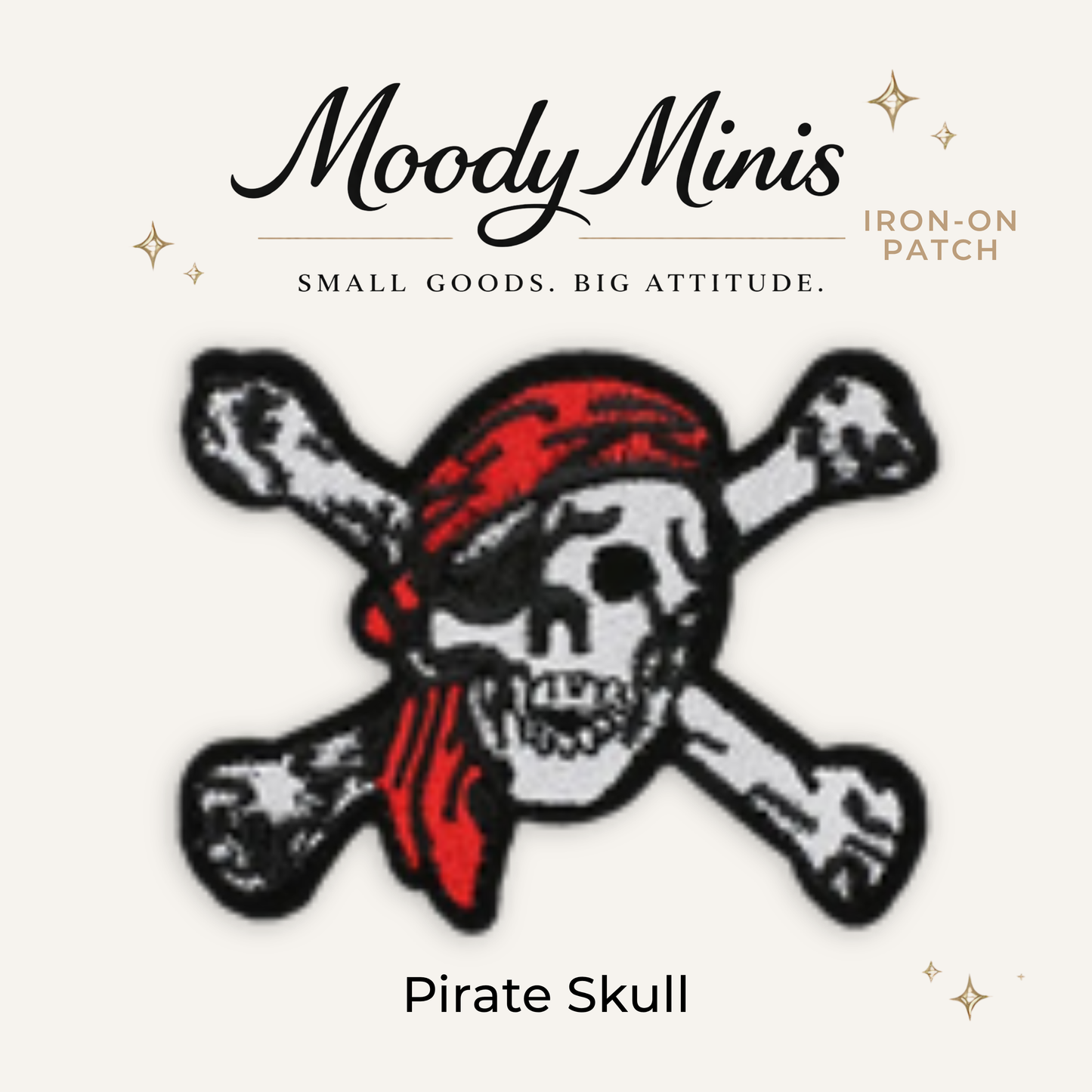 Pirate Skull Embroidered Patch- RTS
