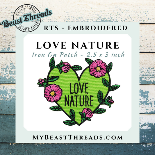 Love Nature Embroidered Patch- RTS