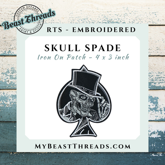 Skull Spade Embroidered Patch
