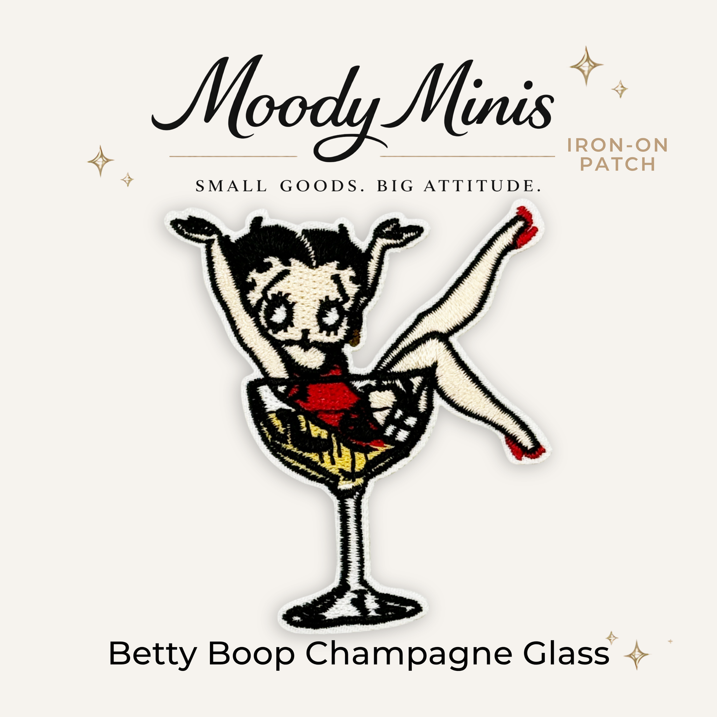 Betty Boop Champagne Embroidered Patch