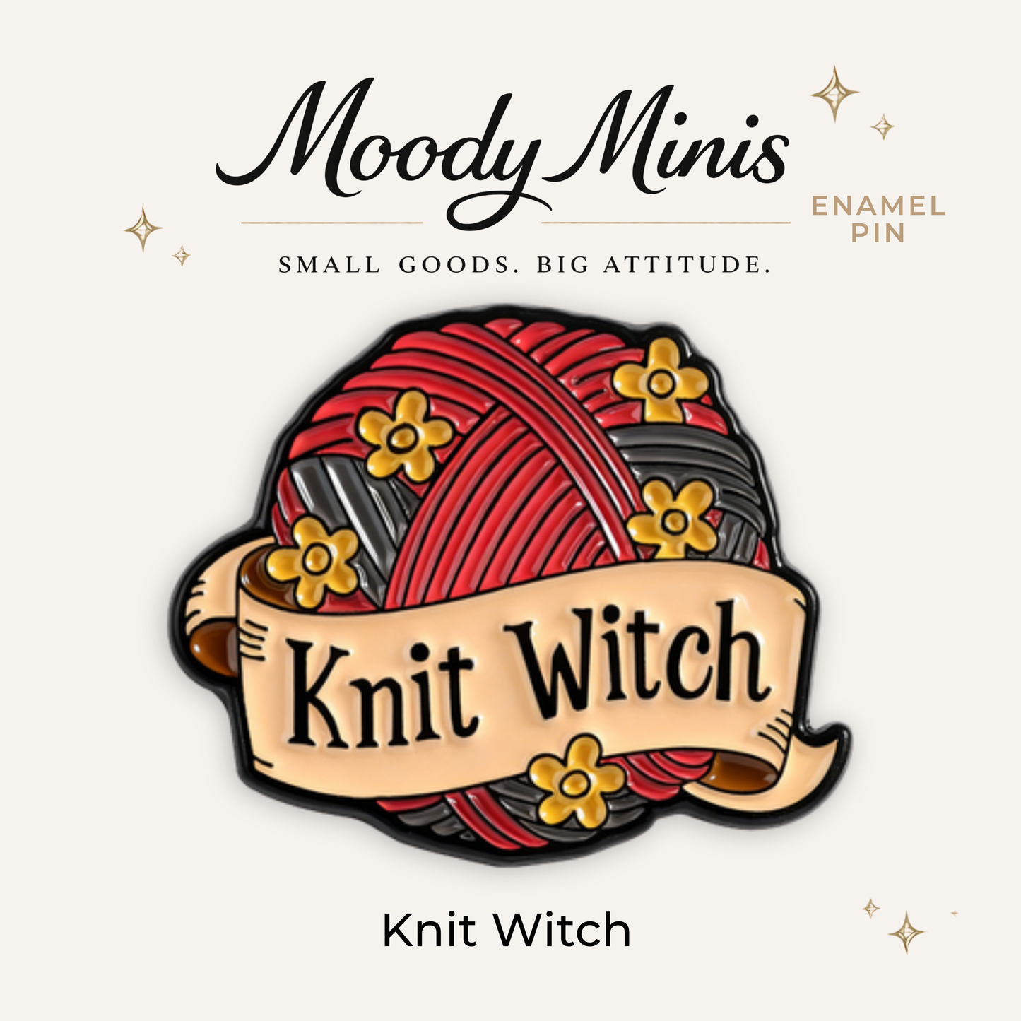 Knit Witch Enamel Pin