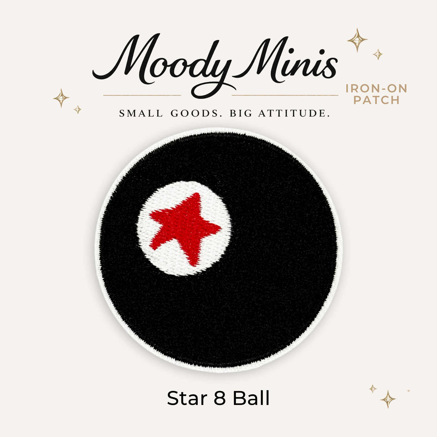 Star 8 Ball Embroidered Patch- RTS