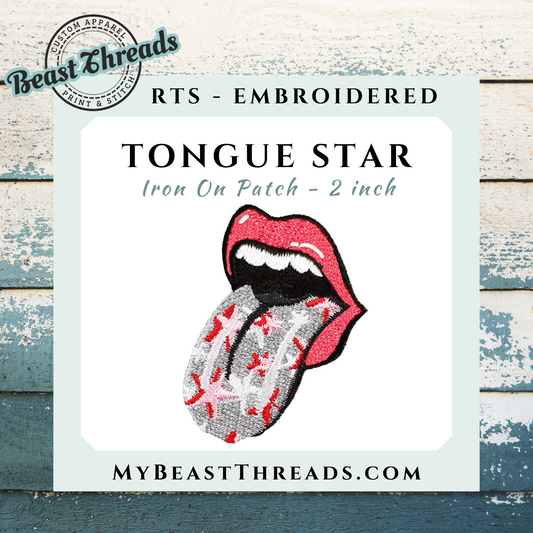 Tongue Star Embroidered Patch- RTS