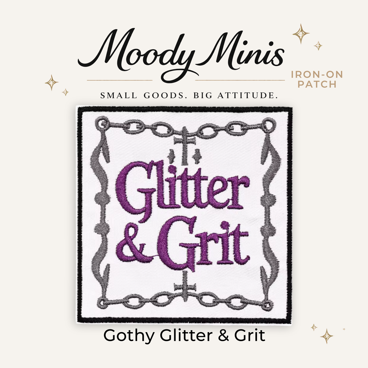 Gothy Glitter & Grit Embroidered Patch