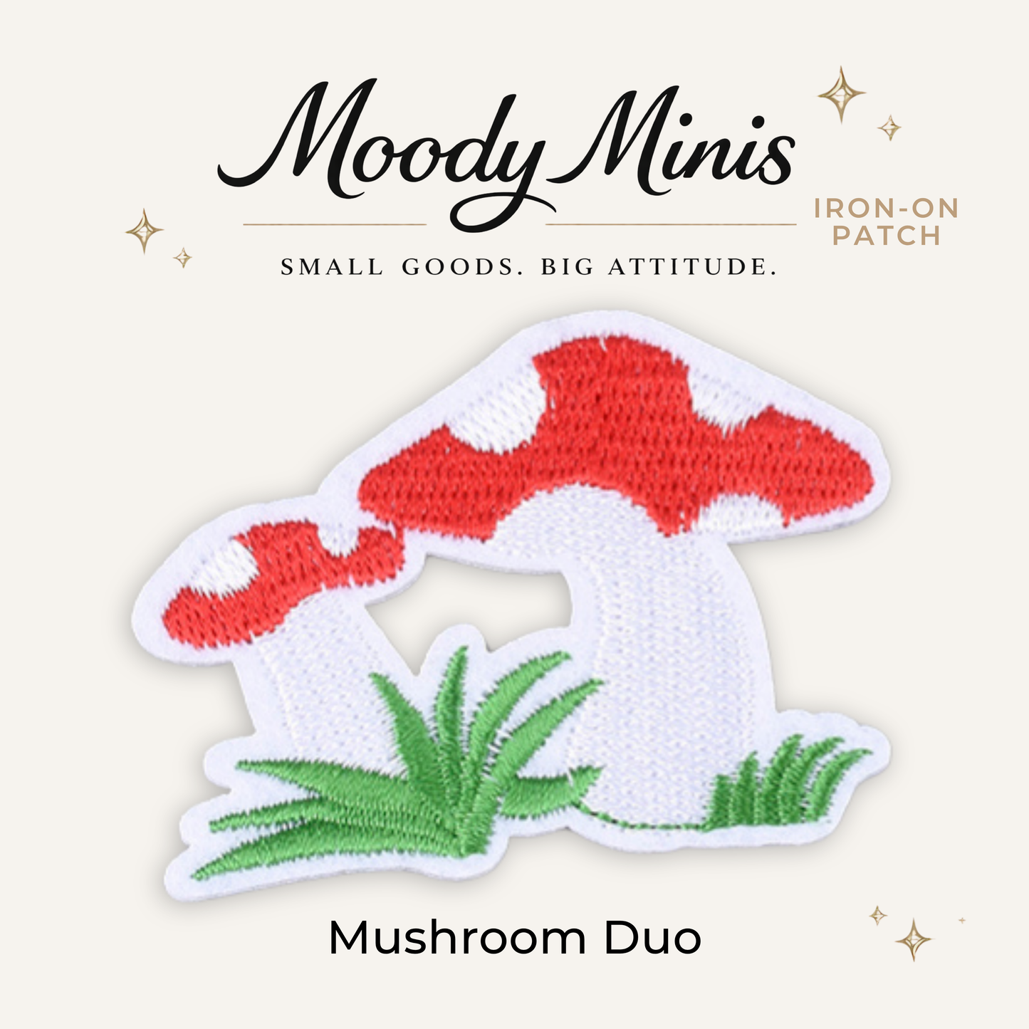 Mushroom Duo Embroidered Patch- RTS