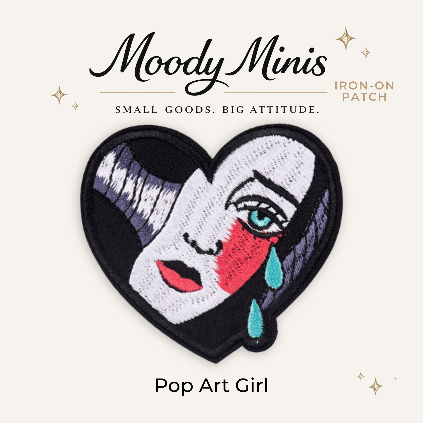 Pop Art Girl Embroidered Patch