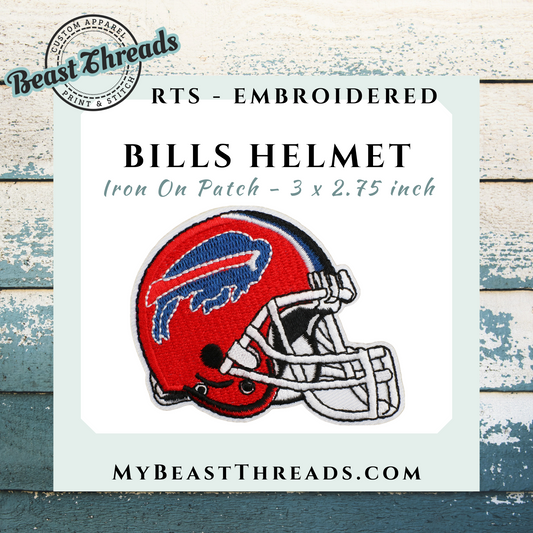 Bills Helmet Embroidered Patch- RTS