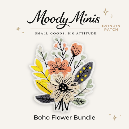 Boho Flower Bundle Embroidered Patch
