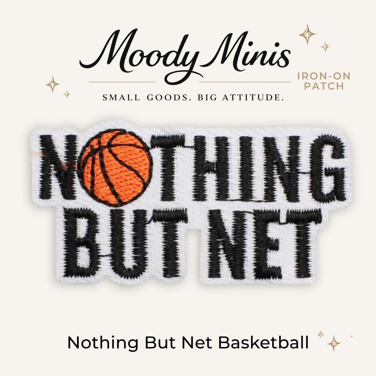 Nothing But Net Basketball Embroidered Patch