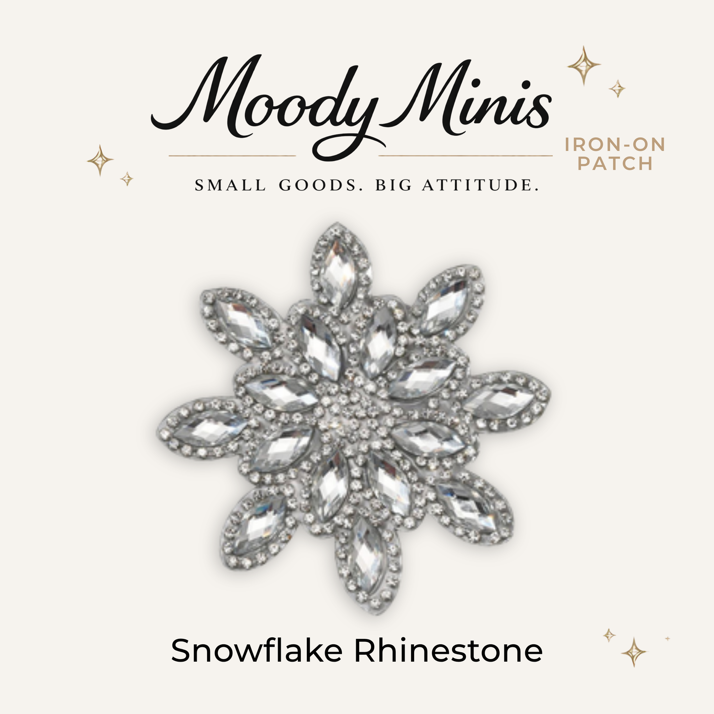 Snowflake Rhinestone Patch- RTS