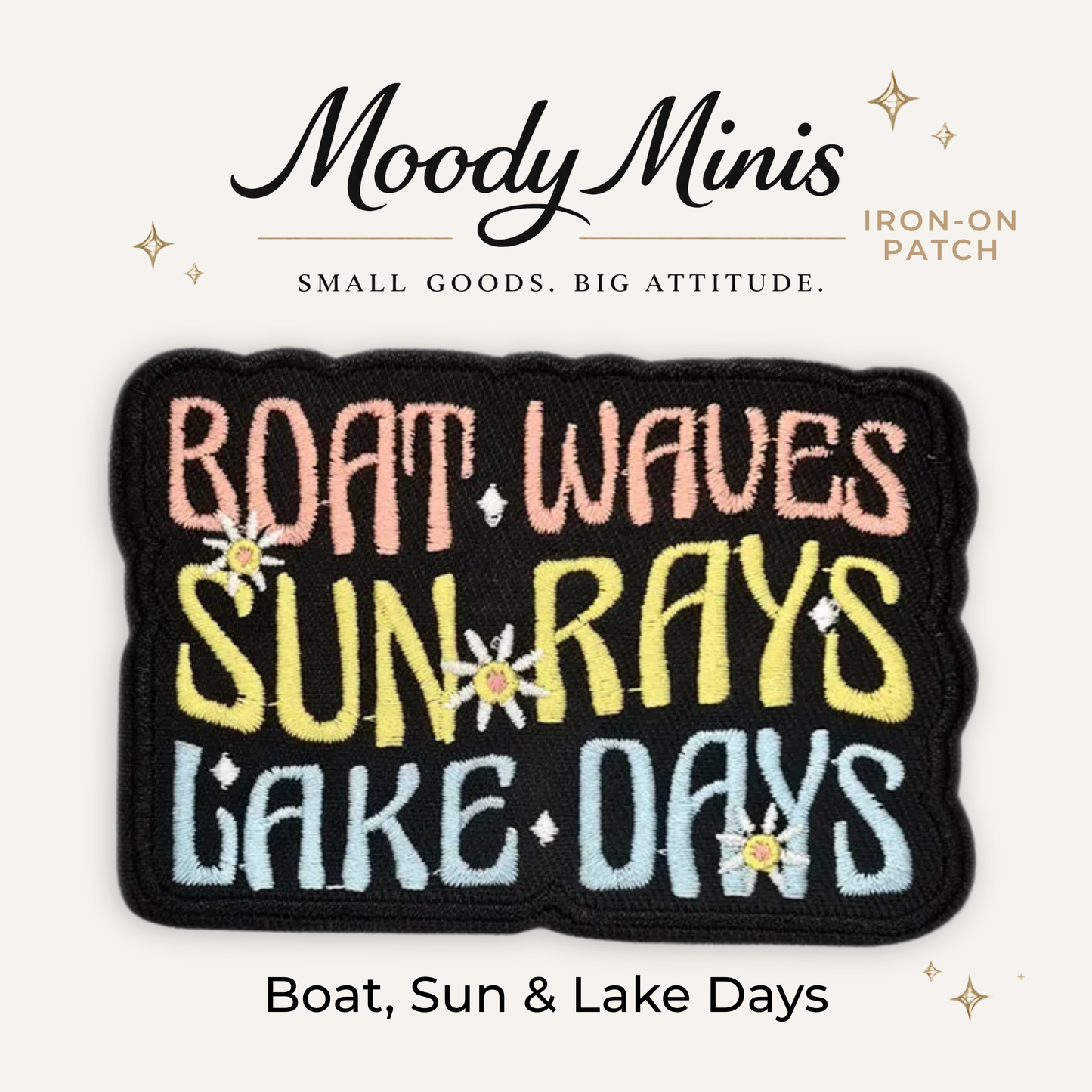Boat, Sun & Lake Days Embroidered Patch
