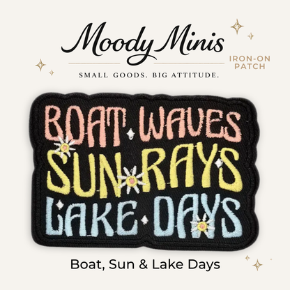 Boat, Sun & Lake Days Embroidered Patch