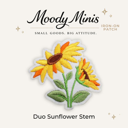 Duo Sunflower Stem Embroidered Patch- RTS
