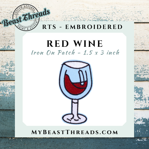 Red Wine Embroidered Patch- RTS