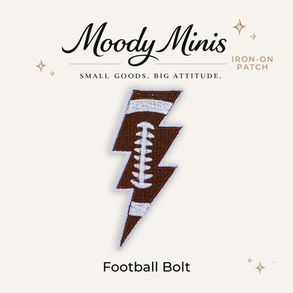 Football Bolt Embroidered Patch