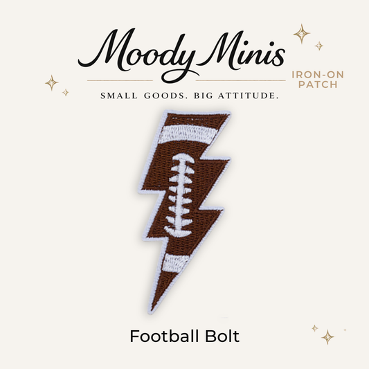 Football Bolt Embroidered Patch