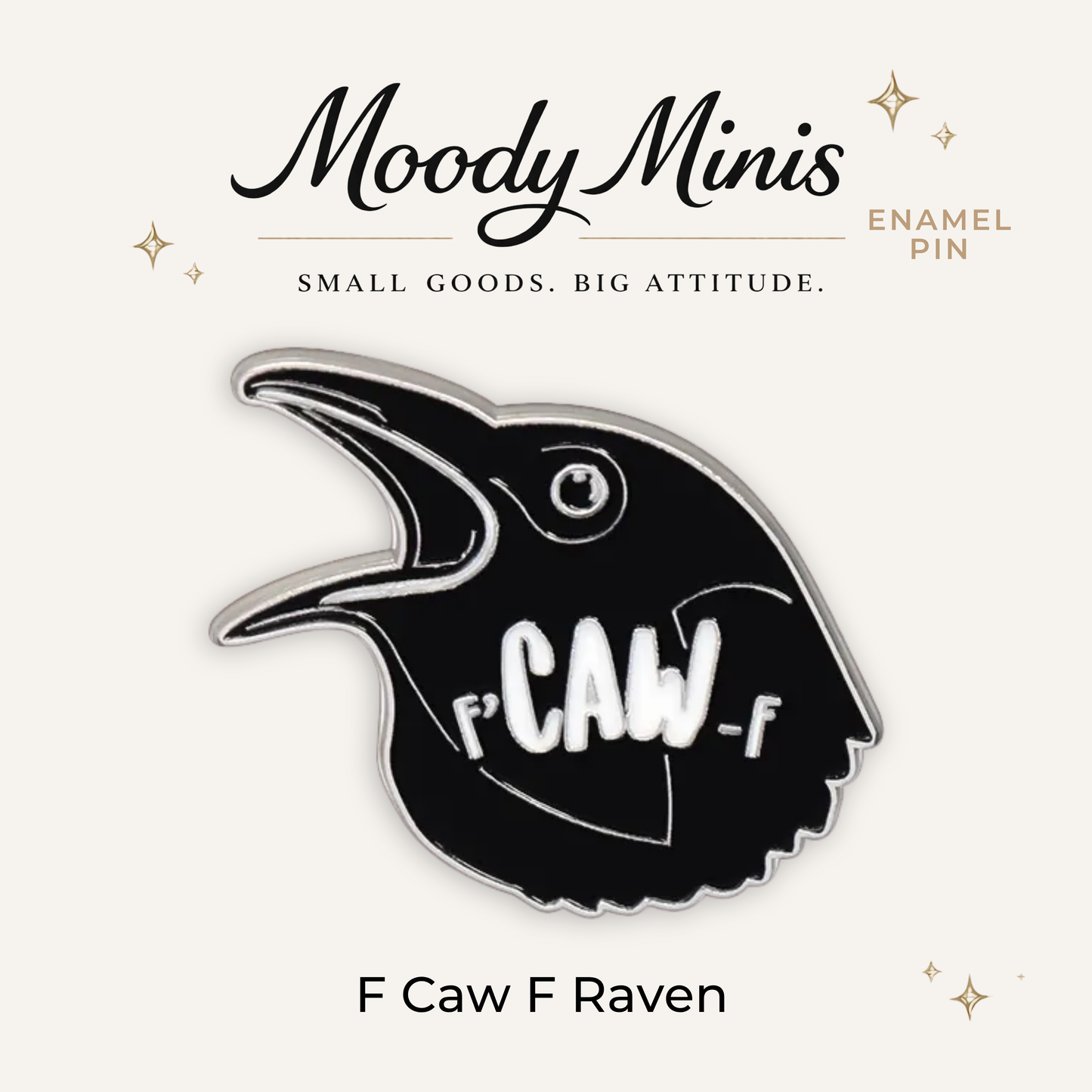F Caw F Raven Enamel Pin