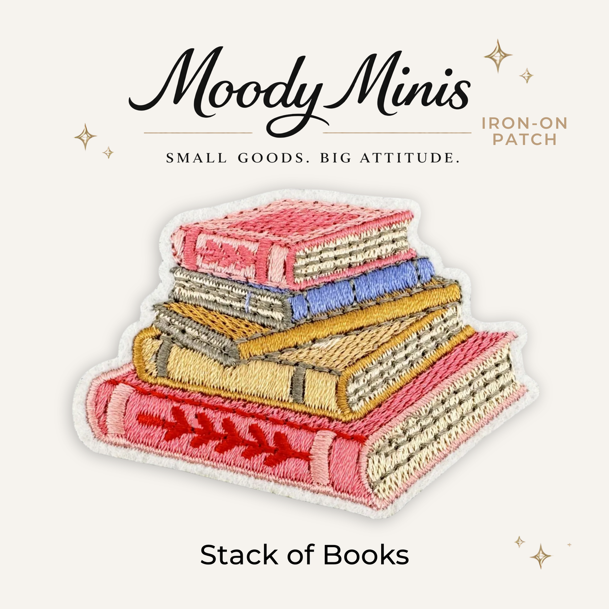 Stack of Books Embroidered Patch