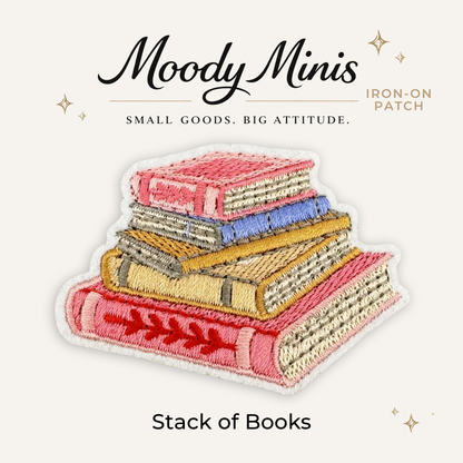 Stack of Books Embroidered Patch
