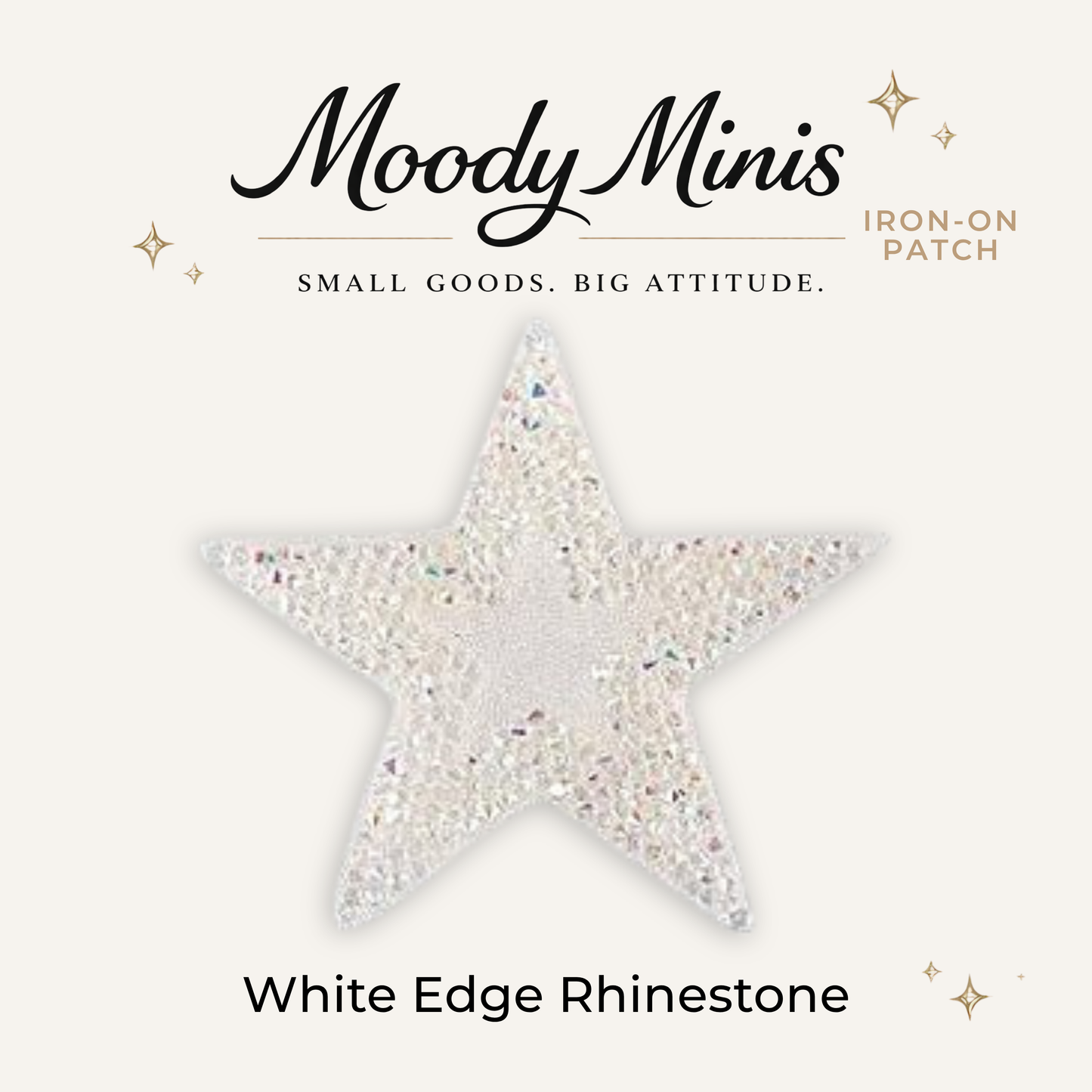 White Star Rhinestone Patch- RTS