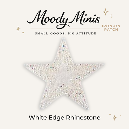 White Star Rhinestone Patch- RTS