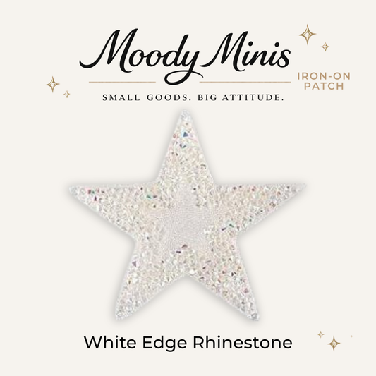 White Star Rhinestone Patch- RTS