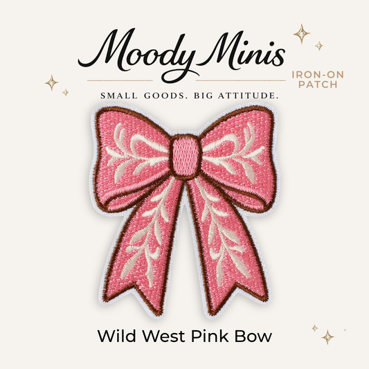 Wild West Pink Bow Embroidered Patch